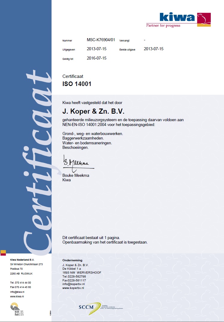 ISO 14001:2004 certificering