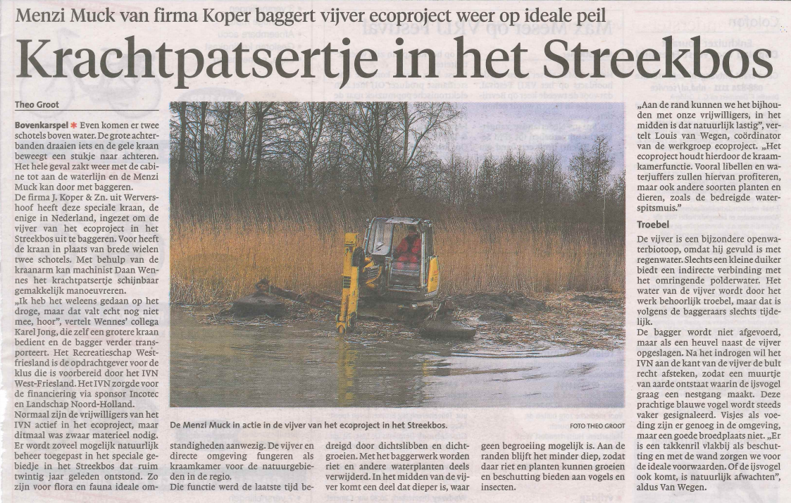 Baggeren plas te Streekbos